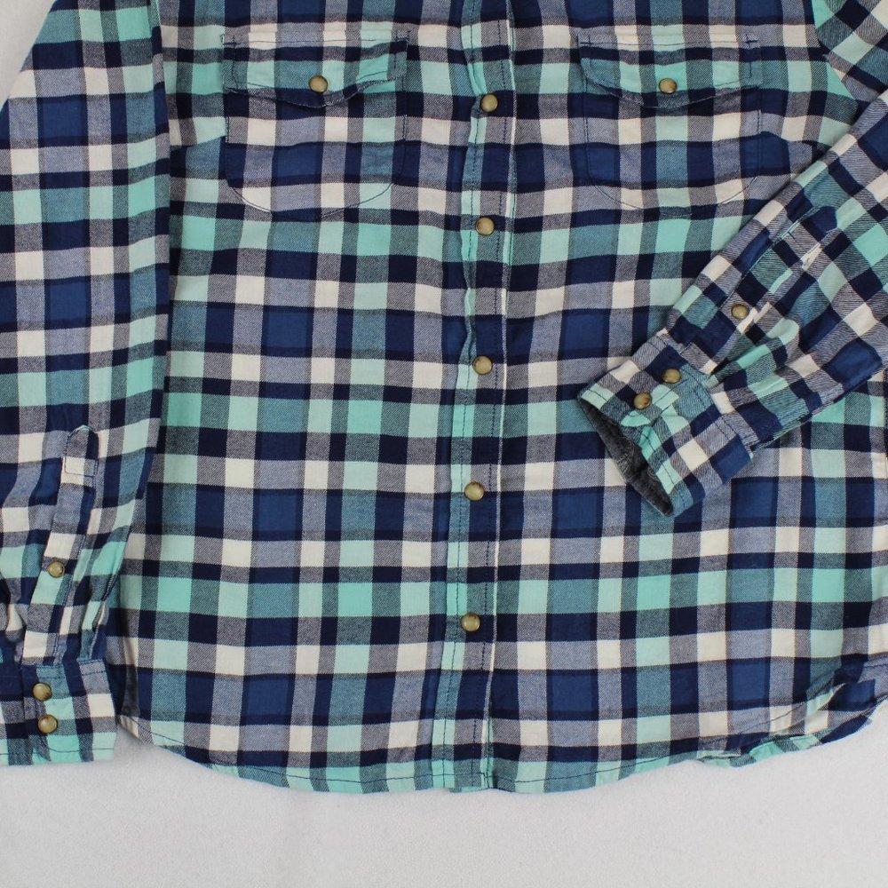 Jachs Girlfriend Plaid Flannel Long Sleeve Shirt bea Women's Large - Picture 2 of 10